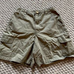 Green jean high waisted shorts